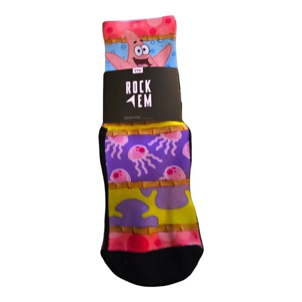 Nickelodeon SpongeBob Rock Em Socks Patrick Jellyfish Showtime Youth SZ 2-5.5
